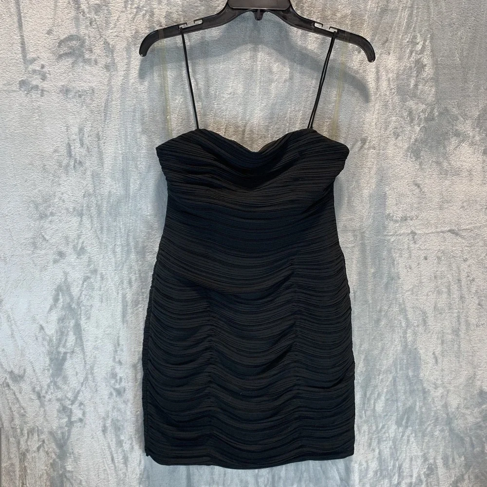 Fame and Partners x Free People Womens Dress Damita 2 Mini Spaghetti Strap Black